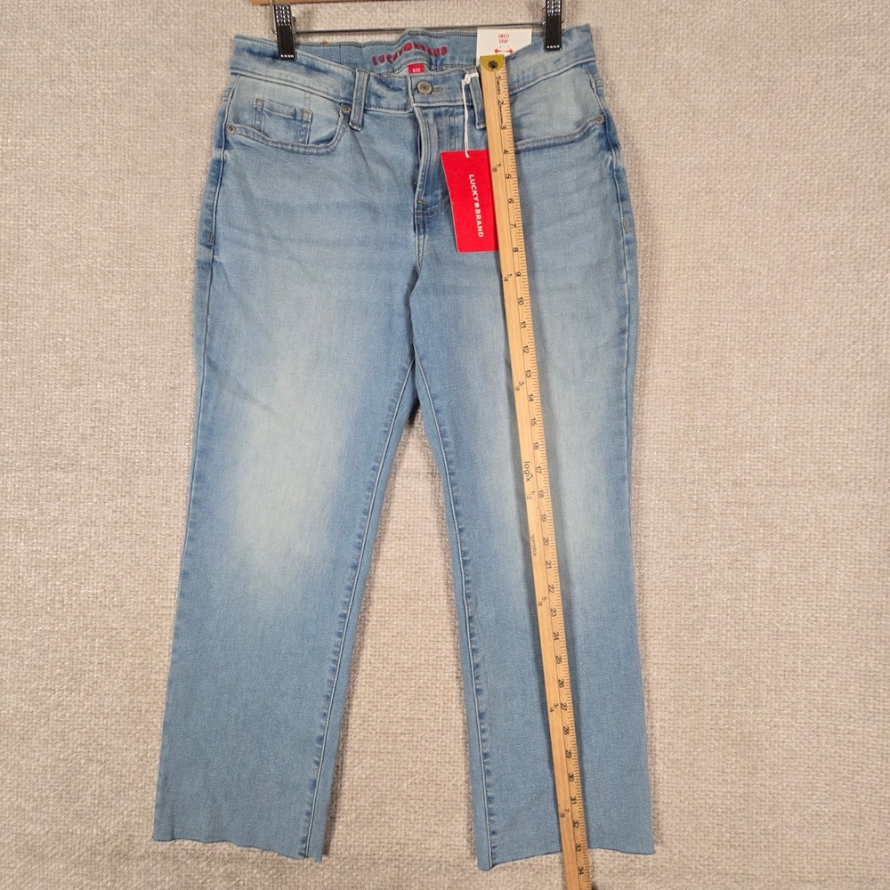 Lucky Brand Sweet Crop Jeans Womens 8/29 Light Wash Raw Hem Advanced Stretch NEW - Picture 5 of 12